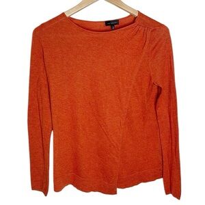 The Limited Crewneck Thin Knit Orange Layered Sweater Size S